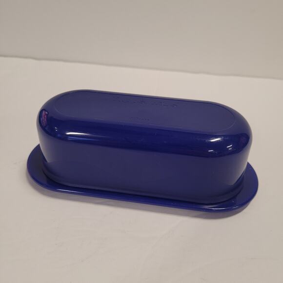 Tupperware Butter Dish & Lid Tokyo Blue Color Made in USA - Picture 2 of 11